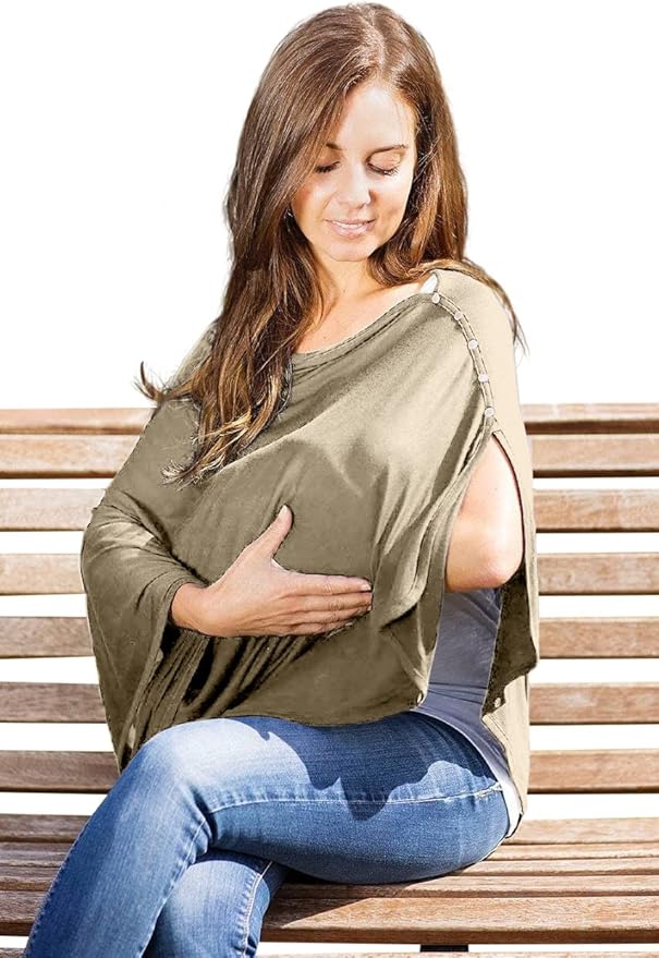 Byrd & Blume Maternity Nursing Cover Breathable Lightweight Breastfeeding Cover Wrap Shawl Scarf Poncho Full 360