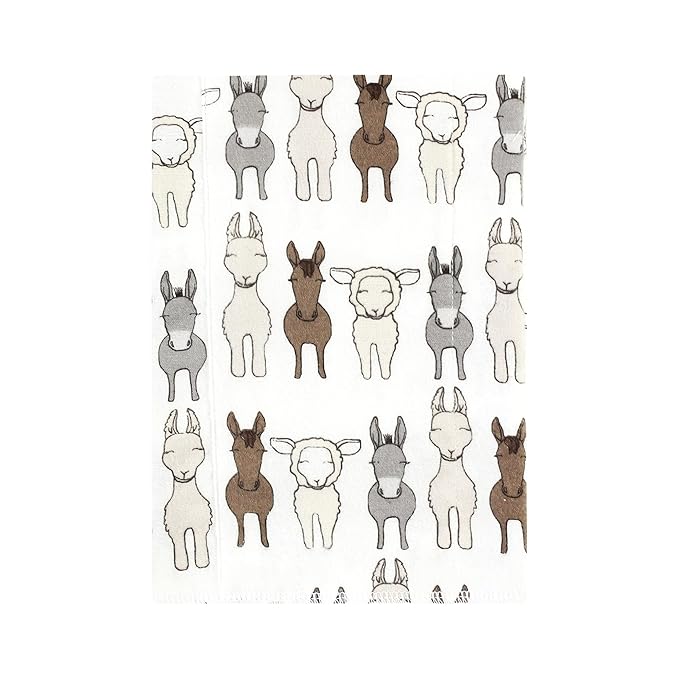Hudson Baby Unisex Baby Cotton Flannel Burp Cloths, Farm Friends Cream 7-Pack, One Size