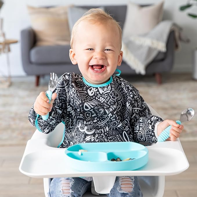 Bumkins Sleeved Bib for Girl or Boy, Baby and Toddler for 6-24 Mos