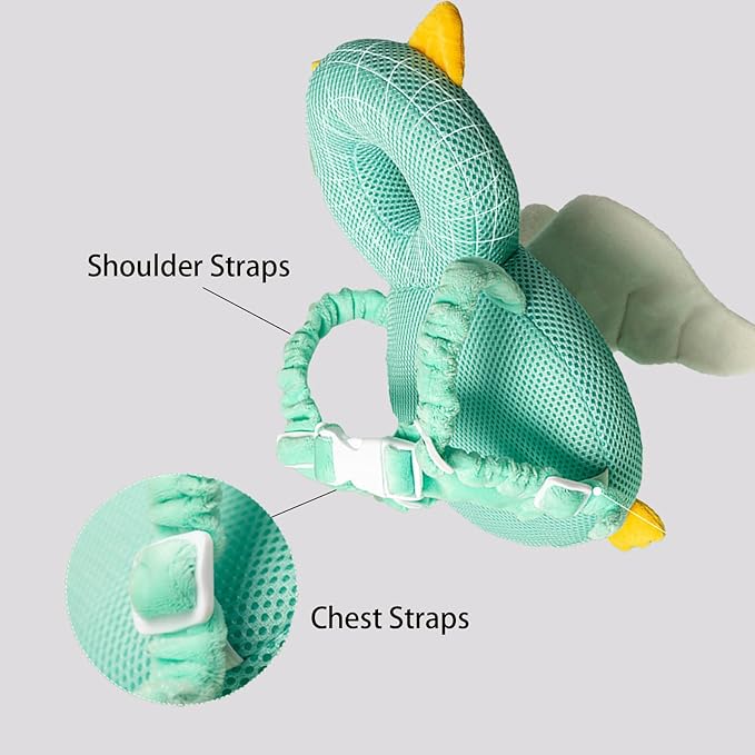 Baby Walker Head Protector Toddler Adjustable Baby Head Protection Backpack Wear Safety Pad (Elephant)