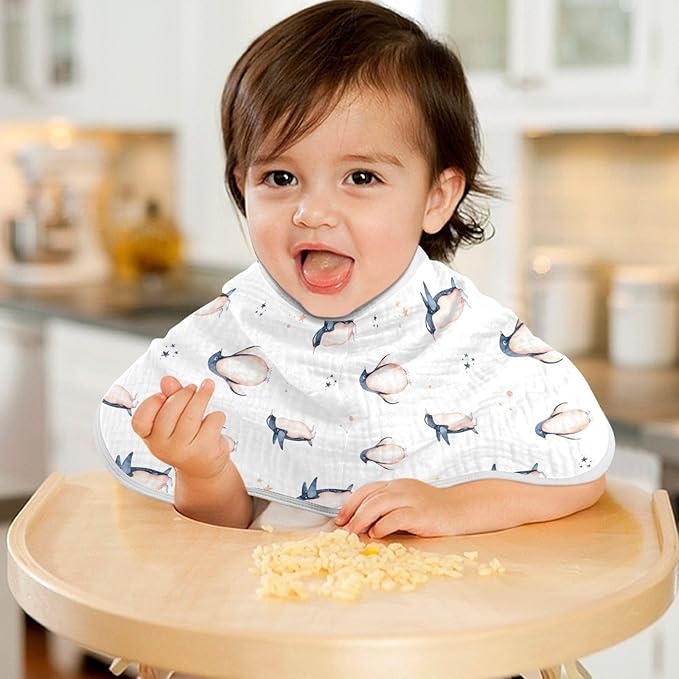 vvfelixl Watercolor Penguins Burp Cloths for Baby Boy Girls Baby Washcloths Burp Rags 1 Pack White