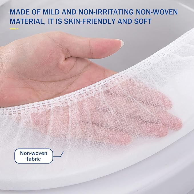 20 Pack Disposable Toilet Seat Cover Waterproof Non-Woven Fabric, Disposable Toilet Seat Covers for Travel, Disposable Seat Covers for Outing Hotel Hospital Public Toilet (Single Layer White)