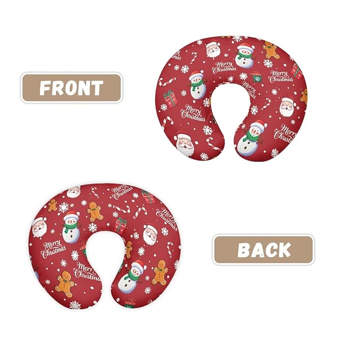 Nursing Pillow Cover Christmas Snowman Stretchy Removable Cover for Breastfeeding Pillows Elephant Soft Comfortable Slipcover Snug Fits On Infant Nursing Pillow
