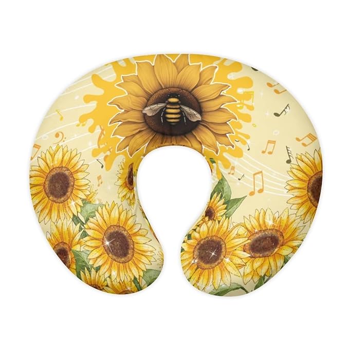 Forchrinse Bee Sunflower Print Nursing Pillow Cover for Baby Girls Boys Soft Cute Pattern Nursing Pillow Cover Slipcover for Breastfeeding