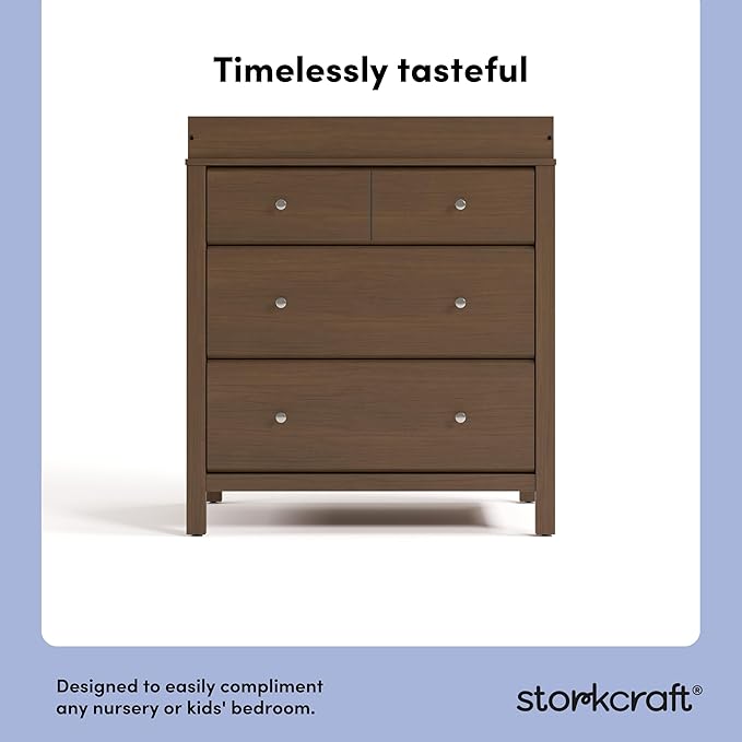 Storkcraft Horizon 3 Drawer Chest with Removable Changing Topper (Hazelnut) – GREENGUARD Gold Certified Nursery Dresser, Kids’ Storage Chest with Organizer, Durable and Stylish 3-Drawer Design