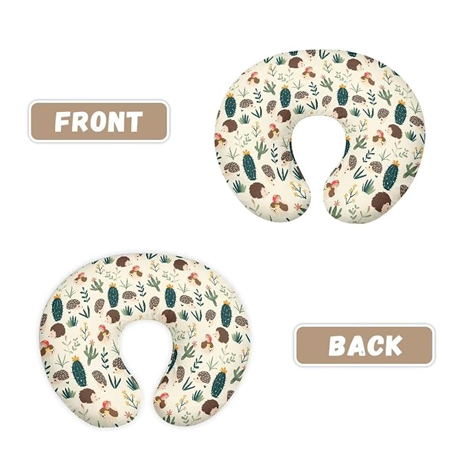 Hedgehog Cactus Bottle & Breast Feeding Pillow Covers Soft & Breathable Fabric Nursing Slipcover with Hidden Zipper for Baby Boy and Girls, Home Nursery Room Sofa Car Decor