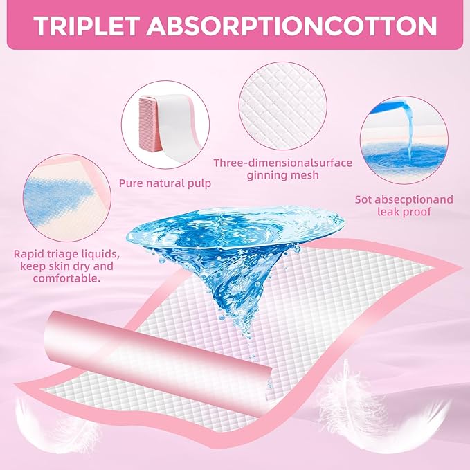 50Pack Disposable Changing Pads for Baby,Breathable Diaper Changing Pad,Absorbent Disposable Baby Changing Pad Liners