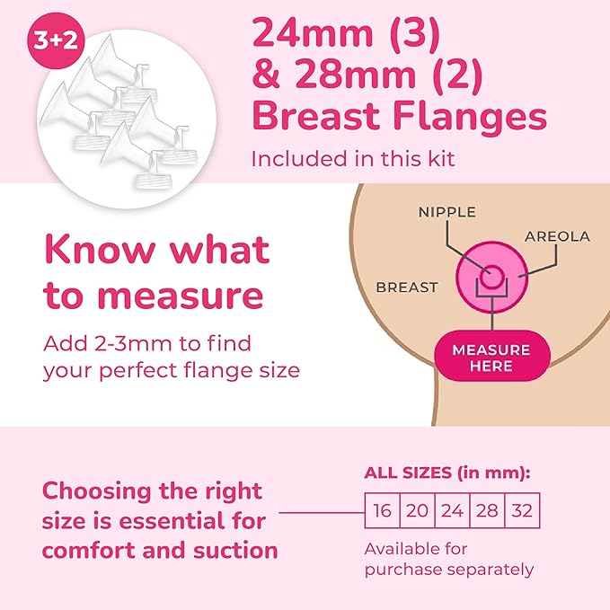 Spectra Baby S2 Plus Premier Electric Breast Pump with Grey Tote Premium Accessory Kit - 24 mm