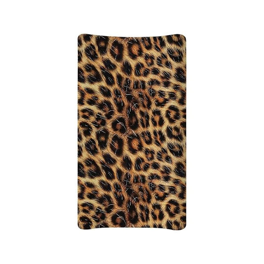 ZDCUSTOM Brown Leopard Changing Pad Cover Soft Stretchy Baby Changing Table Pad Cover Breathable Changing Table Sheets, 32"x16"
