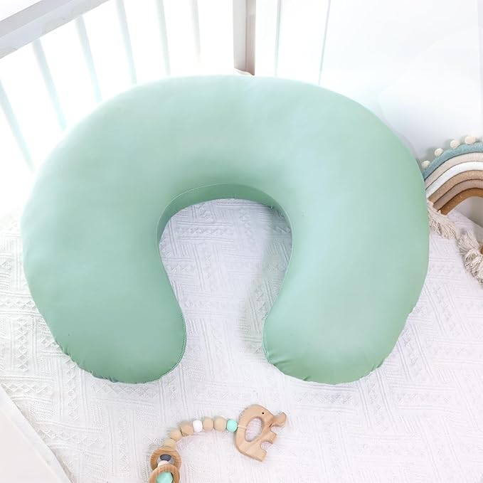 SWESEN 2 Pack Nursing Pillow Covers, Ultra Soft Nursing Cover for Breastfeeding Pillows, Stretchy Nursing Pillow Slipcover for Baby Girls Boys, Fits Standard Baby Pillow, Dinosaurs, Green