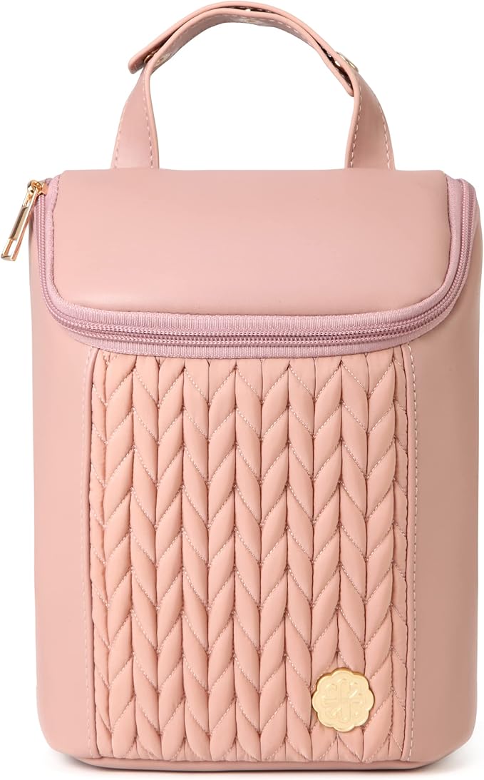 Baby Bottle Cooler Bag with Adjustable Straps to Fits Stroller or Diaper Bag,Insulated Baby Bottle Bag for Nursing Moms Daycare or Travel (Dusty Rose)