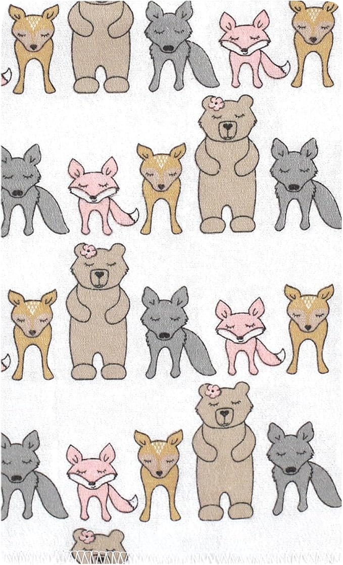 Luvable Friends Hudson Baby Flannel Burp Cloths 10pk, Woodland Bloom Pink