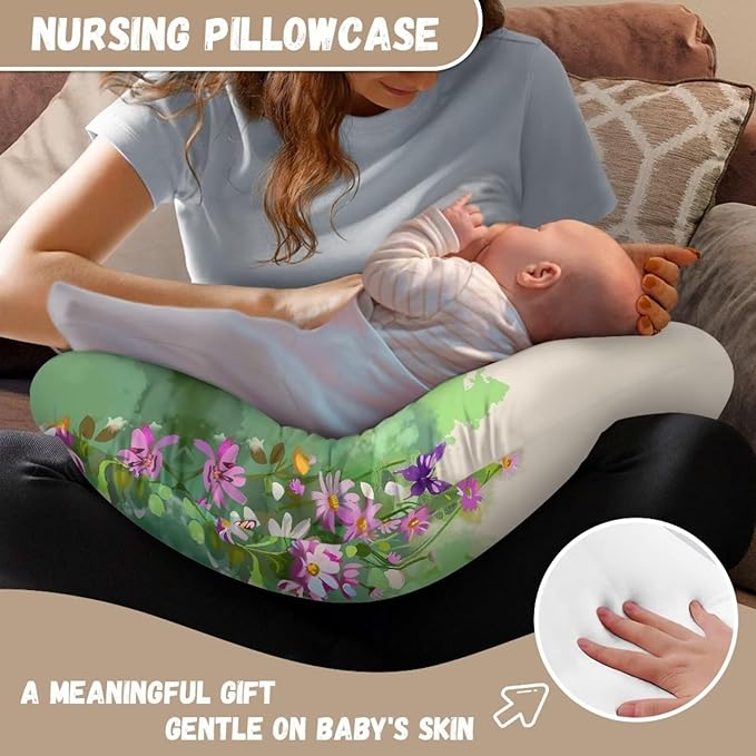 Cute Corgi Nursing Pillow Cover for Newborn Feeding Pillow Cover U-Shaped Breastfeeding Pillow Case Hidden Zipper Design Soft and Skin-Friendly Xmas Decor