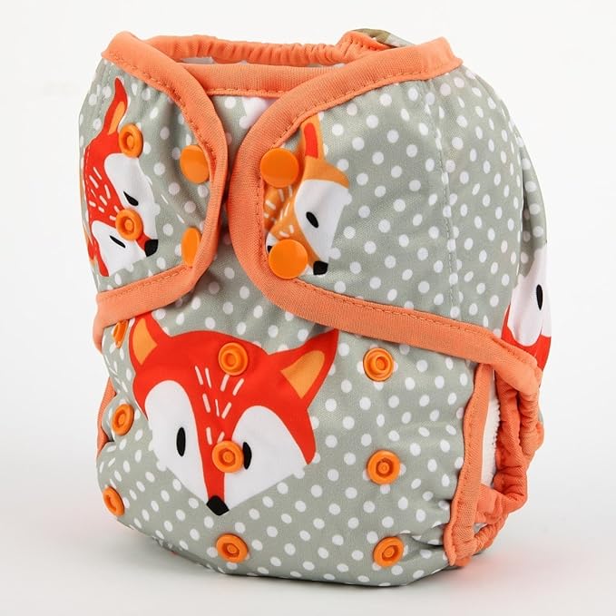 Baby Diaper Cover Nappy One Size 8lbs to 36lbs (Baby Foxes)
