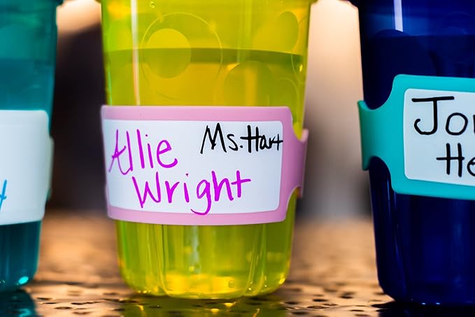 Pumpkin Doodle Permanent Write-on Labels for Bottles/Sippy Cups/Food Containers 6pcs (Turquoise)