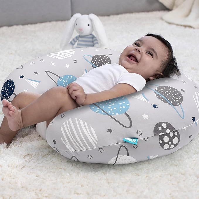 BROLEX Baby Nursing Pillow Covers: 2-Pack Soft Slipcovers for Breastfeeding Pillows - Comfortable Fabric, Fits Standard Nursing Pillows for Boys & Girls -Space Planet
