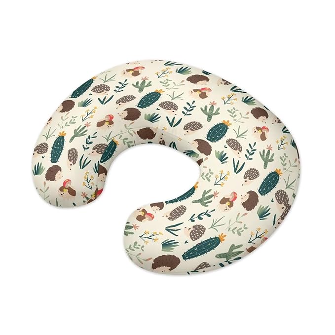 Hedgehog Cactus Bottle & Breast Feeding Pillow Covers Soft & Breathable Fabric Nursing Slipcover with Hidden Zipper for Baby Boy and Girls, Home Nursery Room Sofa Car Decor