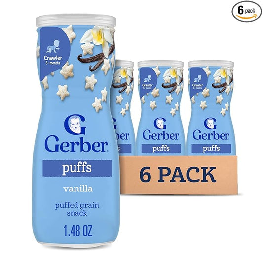 Gerber Baby Snacks Puffs, Vanilla, 1.48 Ounce (Pack of 6)