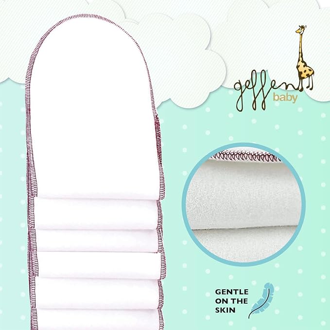 Geffen Baby Super Absorbers Plus Cloth Diaper Inserts, Reusable Liners for Baby Diapers, Booster Pads for Overnight Bedwetting, Nap Time, or Day Time Heavy Wetters, 5 Layer Absorbent Insert, 6 Pack