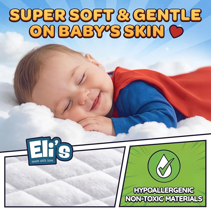 Eli with Love Baby Diaper Booster Pads - 90 Pads - Overnight Leak Protection - Absorbent Diaper Inserts for Extra Dryness, Liners for Babies & Toddlers, Fits All Diapers, Reduce Night Changes - 3 Pack