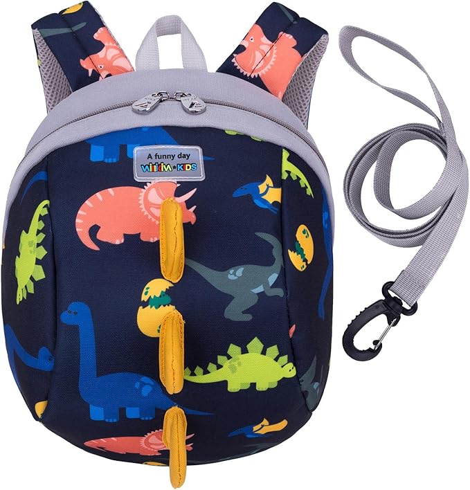 willikiva Dinosaur Toddler Mini Backpack Children Kids Baby Safety Harness Leash Waterproof Boys and Girls (3D Deep Blue)