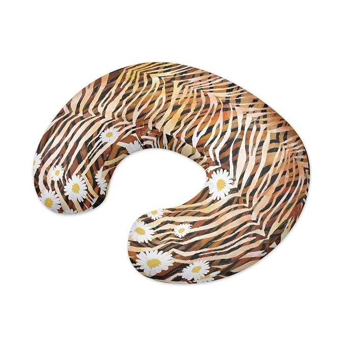 Nursing Pillow Cover for Breastfeeding Pillow Leopard Stripe Daisy Nursing Pillow Slipcovers Breastfeeding Pillow Cover Boys Girls, Perfect Newborn Choice for Mom or Baby