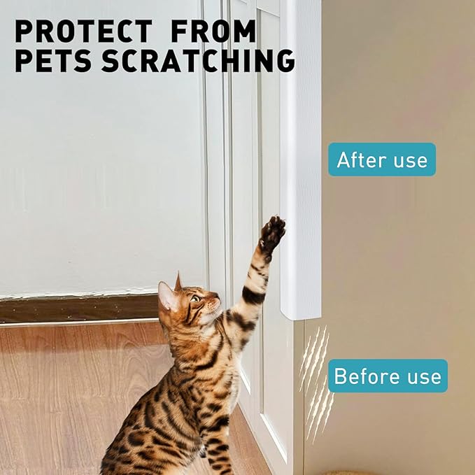 Wall Corner Protector,2PCS 35''x1.58'' Self Adhesive Corner Guard for Wall, Heavy Duty White Corner Protector Guard for Cabinet Doors, Edge Protector