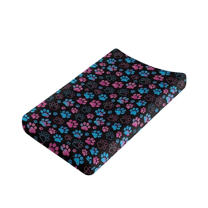 Paw Print Changing Pad Cover for Baby Cute Baby Diaper Change Table Pad Covers Soft Cradle Mattress Sheets