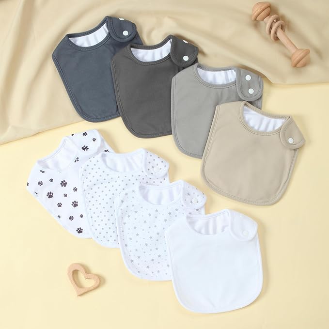 Waterproof Baby Bibs for Boys & Girls Soft and Absorbent Bandana Drool Bibs Set for Infant Newborn 0-12 Months