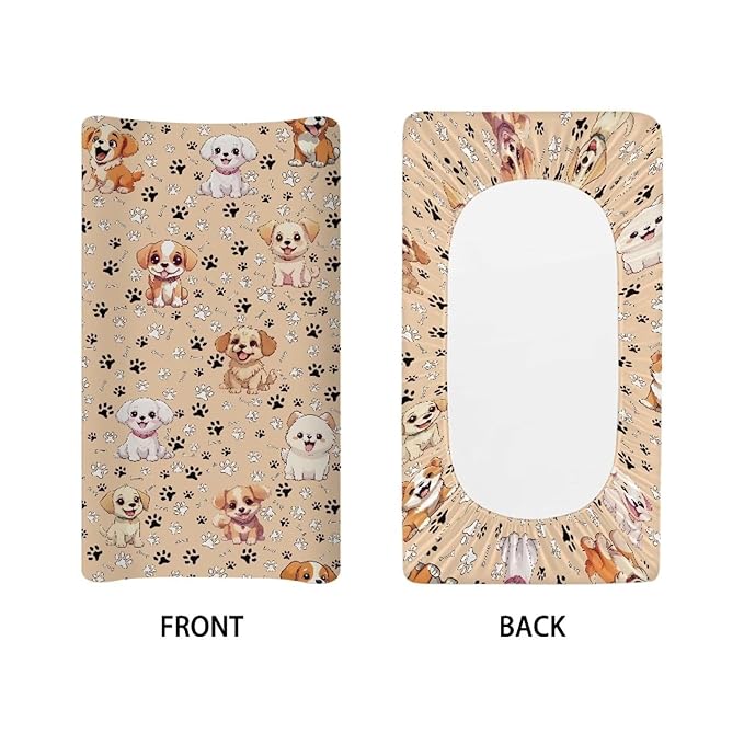 Dog Cute Paw Changing Pad Cover Baby Girls Boys Diaper Change Table Sheet Cover Soft Stretchy Changing Table Covers Mat Sheet Cover Soft Breathable