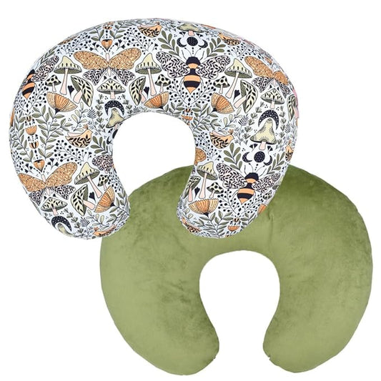 Nursing Pillow Cover Stretchy Pillow Slipcovers for Breastfeeding Moms Two-Sided Design (Butterflies and Bees)