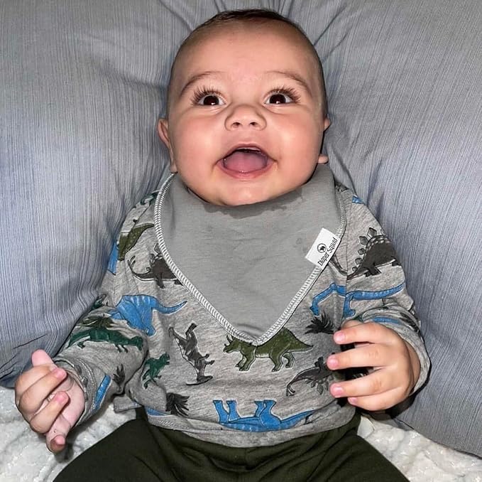 DiaperSquad's 100% Organic Cotton Baby Drool Bibs, Super Absorbent & Adjustable Baby Bibs for Drooling and Teething