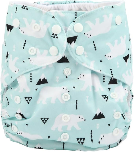 2 to 7 Years Old Junior Big Cloth Diaper Nappy Pocket Reusable Washable Baby Kids Toddler (Solar Bear)