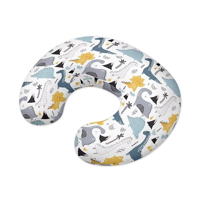 Dinosaur Nursing Pillow Cover Stretchy Removable Cover for Breastfeeding Pillows, Dinosaur Comfortable Slipcover for Baby Girl and Boy Fits The Original Support Pillow