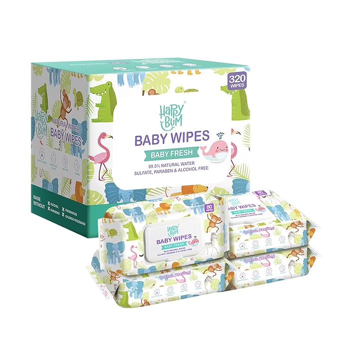 Sensitive Water Baby Diaper Wipes, Baby Wipes, Unscented, 4 Flip-top packs (320 Wipes Total)
