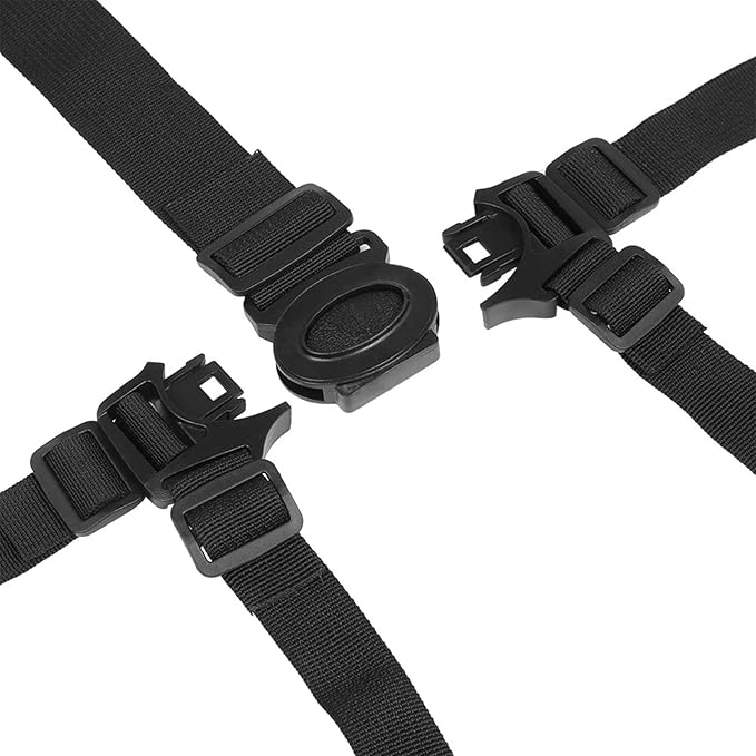 Stroller Seat Harness, 5 Point Universal Baby High Chair Safety Belts Travel Pushchair Adjustable Strap for Kids Wagon Car Children Infant Toddler Rotating Protection Pram Accessories(Hidden Buckle)