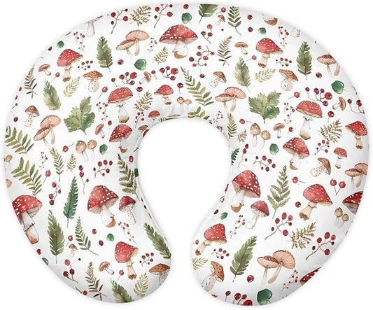 Nursing Pillow Cover Mushroom Breastfeeding Pillow Slipcover for Baby Nursing Pillows Cover Cuddle Pillows Slipcover Soft Nursings Pillow Protective Babies Feeding Baby Essentials