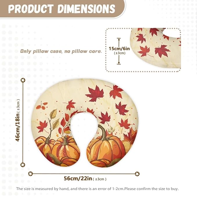 Classic Pumpkin Maple Nursing Pillow Cover Slipcover Soft and Comfortable Maternity Breastfeeding Newborn Infant Feeding Cushion Cover Machine Wash & Quick Dry