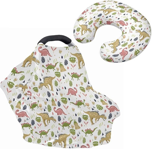Gentle Dinosaurs Carseat Canopy for Babies Breast Feeding Covers for Women Baby Lounger Pillow U-Shaped Breastfeeding Pillowcase Breastfeeding Essentials