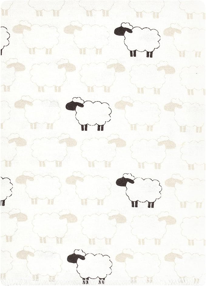 Hudson Baby Unisex Baby Flannel Burp Cloth 12pk, Taupe Sheep, One Size