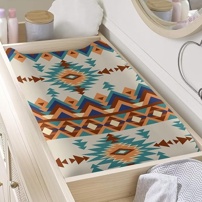Aztec Western Changing Pad Cover for Baby Comfort Diaper Change Table TribalPad Covers Soft Breathable Changing Pad Sheets Cover