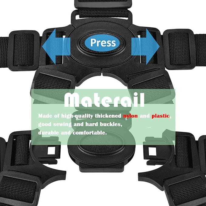 5 Point Harness Seat Belt Strap Belt,High Chair Strap,Baby Safe Harness for Stroller Pushchair Pram Buggy Safe Protection,Harness Strap Belt,Shoulder Strap Belts for Pram