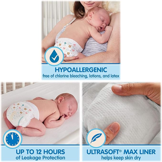 HAO M Mark Premium Baby Diapers - Size 6 (35+ lbs) 150 Count W/Moist Towelettes