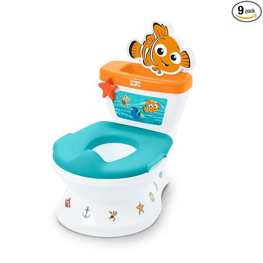 Bright Starts Disney Junior Finding Nemo My Size Potty Training Toilet, Toddler Potty Chair with Flushing & Cheering Sounds, Removable Seat with Splash Guard & Handles, Ages 18+ Months, Up to 50 lbs