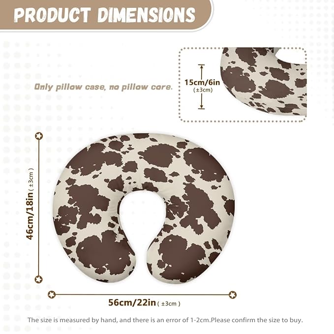 Cow Hide Print Nursing Pillowcase Nursing Pillow Cover Cuddle Pillow Slipcover Detachable Nursing Pillow Protective Baby Feeding Baby Essentials