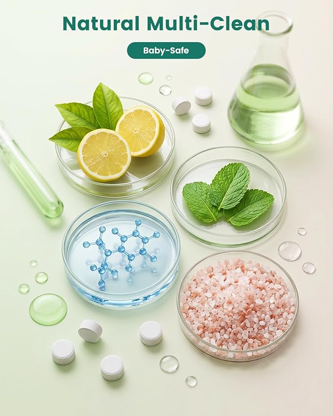 Detergent Tablets for Bottle Washer, 60PCS Bottle Washer Tablets Compatible with All Baby Bottle Washers, Momcozy, Baby Brezza & Grownsy, Detergent Cleaning Tablets Cleans Milk Residue & Odor