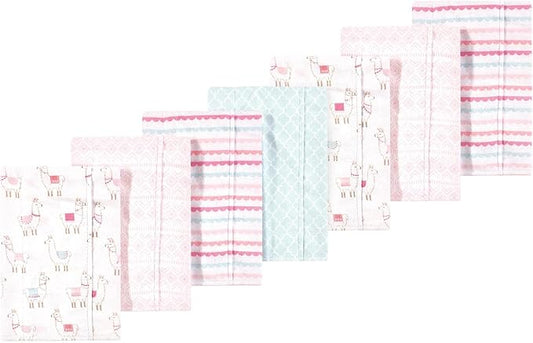 Luvable Friends Hudson Baby Flannel Burp Cloths 7pk, Sweet Llama