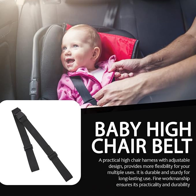 Kisangel 3pcs Toddler Safety Highchair Universal Straps Belt High Pushchair Pram Belts Shopping Harness Strap for Buggy Supermarket Kids Baby Adjustable(37.34X1.49X0.39in)