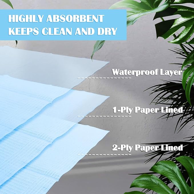 Mixweer 1000 Pcs Baby Disposable Changing Pads 13 x 18 Inch Quick Absorb Blue Diaper Changing Table Pads Sanitary Liners Soft Waterproof for Baby Child Adult Pets Travel Change Stations