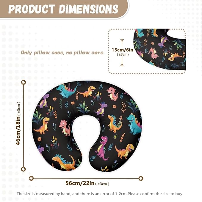Floral Dinosaur Baby Mom Nursing Pillow Cover Breastfeeding Pillow Cover Print Cute and Safety 1 Pack and 2 Pack Girls Boys Essentials